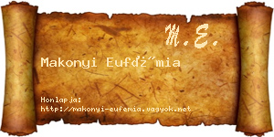 Makonyi Eufémia névjegykártya